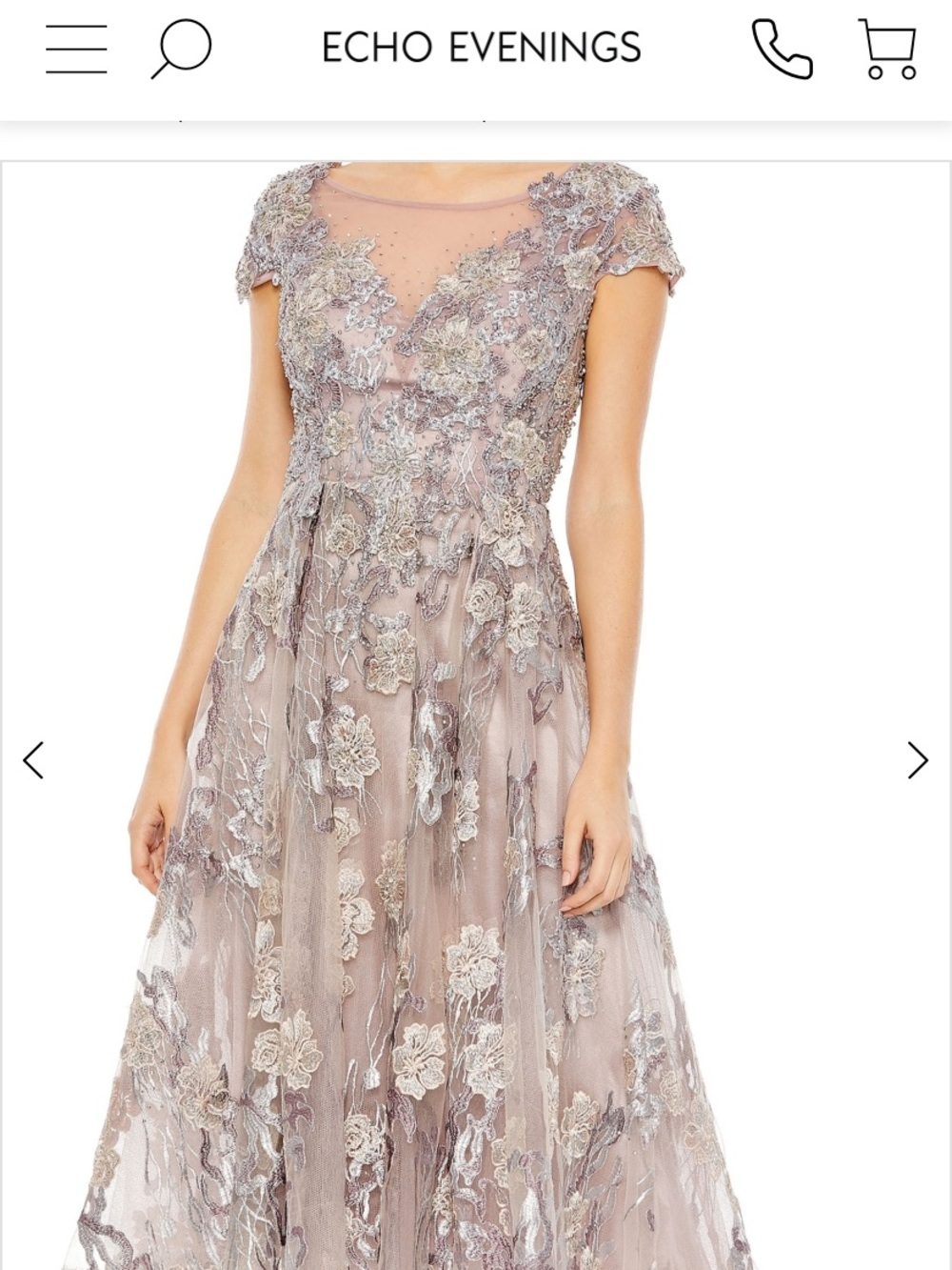 Mac Duggal Embroidered Midi Dress